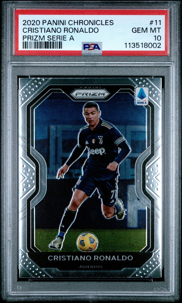Graded 2020 Panini Chronicles Cristiano Ronaldo #11 Prizm Serie A Soccer Card PSA 10 Gem Mint (ONLINE ORDER ONLY)