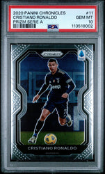 Graded 2020 Panini Chronicles Cristiano Ronaldo #11 Prizm Serie A Soccer Card PSA 10 Gem Mint (ONLINE ORDER ONLY)