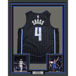 Framed Autographed/Signed Jalen Suggs 35x39 Orlando Magic Black Authentic Basketball Jersey Fanatics COA (ONLINE ORDER ONLY)