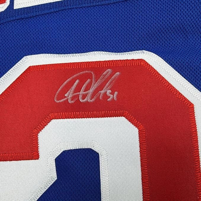Framed Autographed/Signed 35x39 Igor Shesterkin New York Rangers Blue Authentic Hockey Jersey Fanatics COA (ONLINE ORDER ONLY)