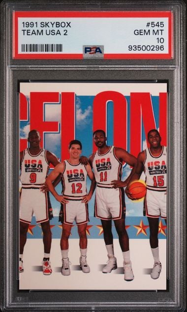Graded 1991 Skybox Team USA 2 Michael Jordan #545 Basketball Card PSA 10 Gem Mint (ONLINE ORDER ONLY)