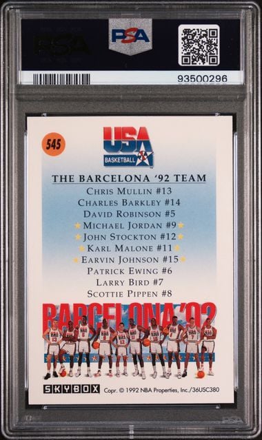 Graded 1991 Skybox Team USA 2 Michael Jordan #545 Basketball Card PSA 10 Gem Mint (ONLINE ORDER ONLY)