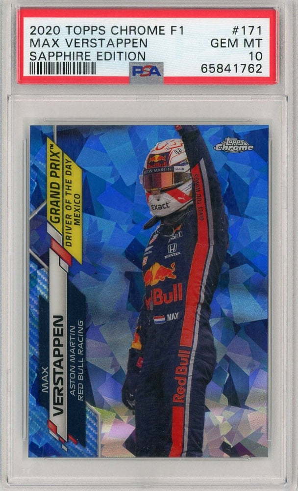 Graded 2020 Topps Chrome F1 Max Verstappen #171 Sapphire Edition F1 Racing Card PSA 10 Gem Mint (ONLINE ORDER ONLY)