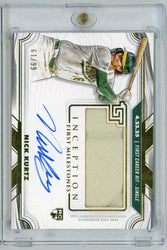 2025 Topps Inception Nick Kurtz #FMAR-NK First Career Hit Game Used Base Auto /99 Rookie RC Baseball Card (ONLINE ORDER ONLY)