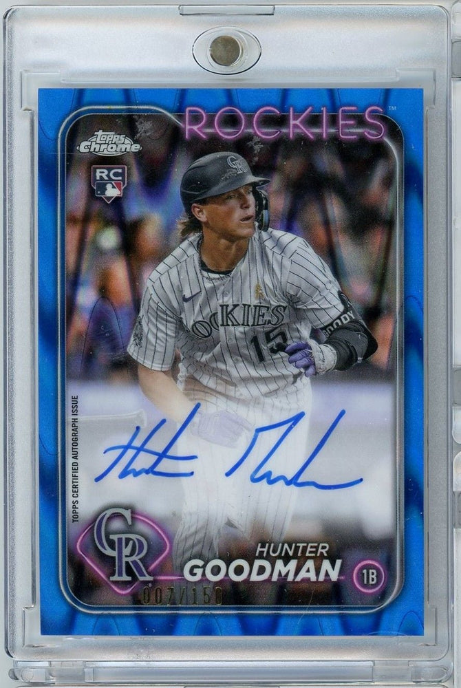 2024 Topps Chrome Hunter Goodman #RA-HG Blue Lava Wave Auto /150 Rookie RC Baseball Card (ONLINE ORDER ONLY)
