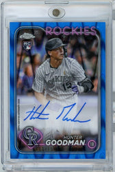 2024 Topps Chrome Hunter Goodman #RA-HG Blue Lava Wave Auto /150 Rookie RC Baseball Card (ONLINE ORDER ONLY)