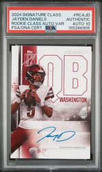 Graded 2024 Topps Signature Class Jayden Daniels #RCAJD Rookie Class Auto Variation Rookie RC Football Card PSA 10 Auto Gem Mint (ONLINE ORDER ONLY)