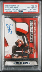 Graded 2021 Panini Rookies & Stars Ja'Marr Chase #DS-JC Patch Autograph /25 Rookie RC Football Card PSA 10 Auto Gem Mint (ONLINE ORDER ONLY)
