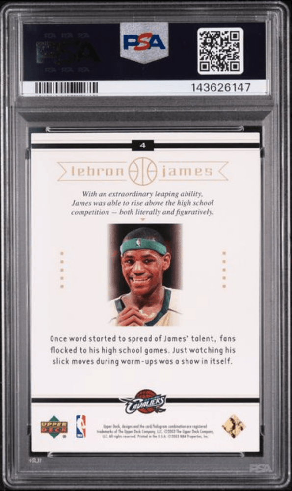 Graded 2003 Upper Deck LeBron James #4 Box Set Rookie RC Basketball Card PSA 10 Gem Mint (ONLINE ORDER ONLY)