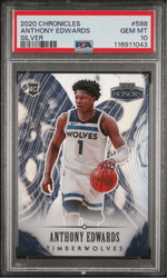 Graded 2020 Panini Chronicles Anthony Edwards #588 Silver Rookie RC Basketball Card PSA 10 Gem Mint (ONLINE ORDER ONLY)