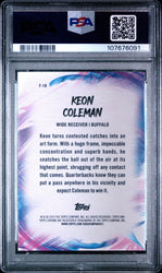 Graded 2024 Topps Chrome Keon Coleman #F18 Finesse Yellow Refractor /75 Rookie RC Football Card PSA 10 Gem Mint (ONLINE ORDER ONLY)
