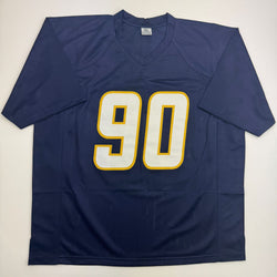 Autographed/Signed Akheem Mesidor Los Angeles San Diego Navy Blue Football Jersey JSA COA (ONLINE ORDER ONLY)