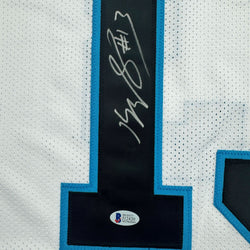 Autographed/Signed Kelvin Benjamin Carolina White Football Jersey Beckett BAS COA (ONLINE ORDER ONLY)