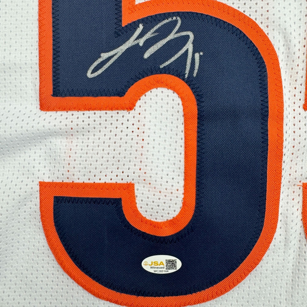 Autographed/Signed Lance Briggs Chicago White Football Jersey JSA COA (ONLINE ORDER ONLY)