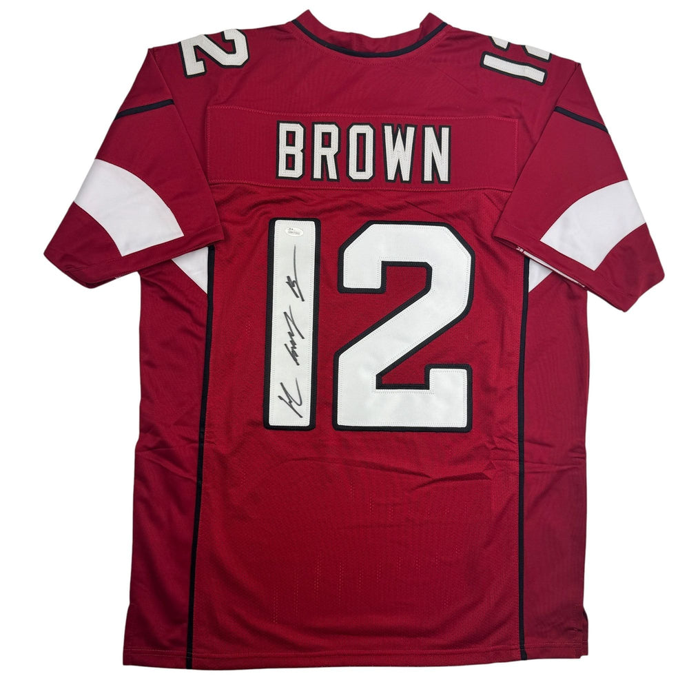 Autographed/Signed John Brown Arizona Red Football Jersey JSA COA (ONLINE ORDER ONLY)