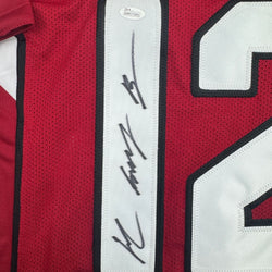Autographed/Signed John Brown Arizona Red Football Jersey JSA COA (ONLINE ORDER ONLY)