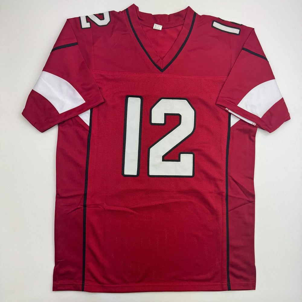 Autographed/Signed John Brown Arizona Red Football Jersey JSA COA (ONLINE ORDER ONLY)