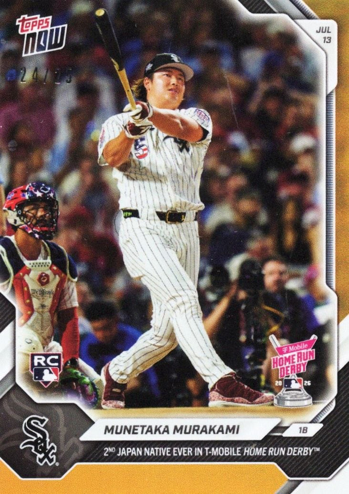 2026 Topps Now Munetaka Murakami #449 Orange Foil /25 2nd Japan Native Ever in Home Run Derby Chicago White Sox Rookie RC Baseball Card (ONLINE ORDER ONLY)