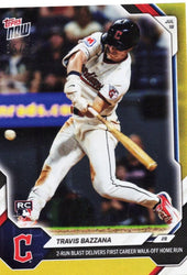2026 Topps Now Travis Bazzana #462 Gold Foil /50 2 Run Blast Delivers First Career Walk Off Home Run Cleveland Guardians Rookie RC Baseball Card (ONLINE ORDER ONLY)