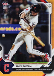 2026 Topps Now Travis Bazzana #462 Orange Foil /25 2 Run Blast Delivers First Career Walk Off Home Run Cleveland Guardians Rookie RC Baseball Card (ONLINE ORDER ONLY)
