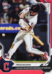 2026 Topps Now Travis Bazzana #462 Red Foil /5 2 Run Blast Delivers First Career Walk Off Home Run Cleveland Guardians Rookie RC Baseball Card (ONLINE ORDER ONLY)