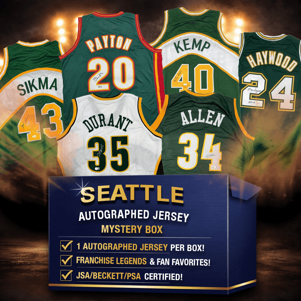 Autographed/Signed Seattle Basketball Jersey Mystery Box with PSA JSA or Beckett COA (ONLINE ORDER ONLY)