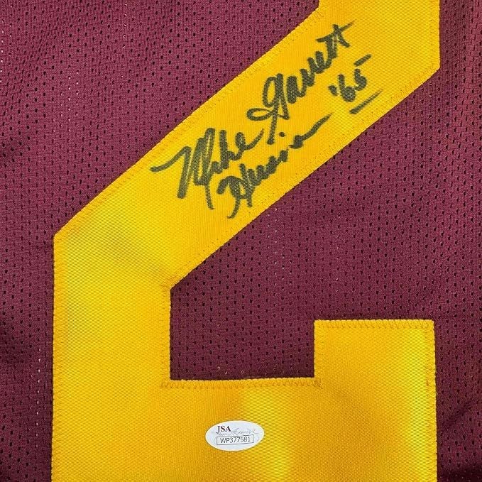 Framed Autographed/Signed Mike Garrett 35x39 Heisman 65 USC Southern Cal Red College Football Jersey JSA COA (ONLINE ORDER ONLY)