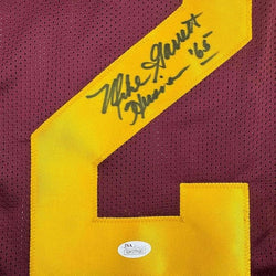 Framed Autographed/Signed Mike Garrett 35x39 Heisman 65 USC Southern Cal Red College Football Jersey JSA COA (ONLINE ORDER ONLY)