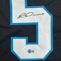 Framed Autographed/Signed 35x39 Rico Dowdle Carolina Black Football Jersey Beckett BAS COA (ONLINE ORDER ONLY)