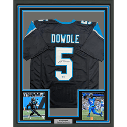 Framed Autographed/Signed 35x39 Rico Dowdle Carolina Black Football Jersey Beckett BAS COA (ONLINE ORDER ONLY)