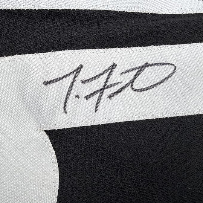 Framed Autographed/Signed Troy Fautanu 35x39 Pittsburgh Black Football Jersey JSA COA (ONLINE ORDER ONLY)