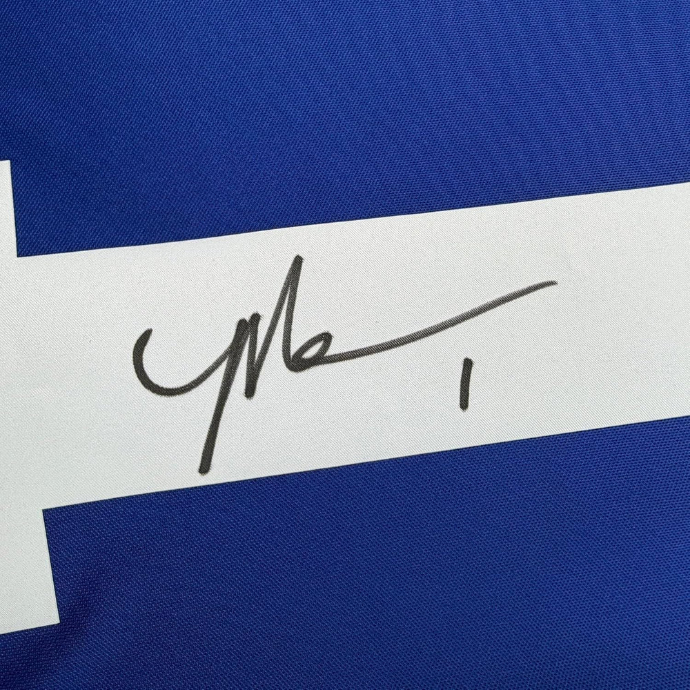Framed Autographed/Signed Malik Nabers 35x39 New York Giants Blue Authentic Football Jersey Fanatics COA (ONLINE ORDER ONLY)