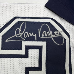 Framed Autographed/Signed Tony Dorsett 35x39 Dallas White Color Rush Football Jersey JSA COA (ONLINE ORDER ONLY)