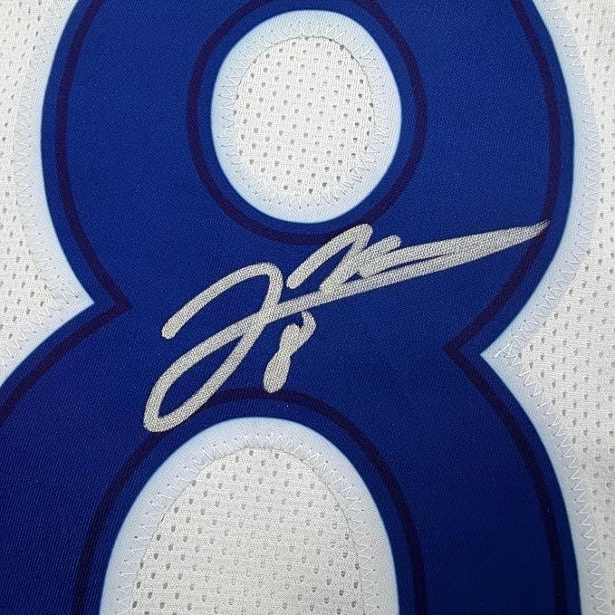 Framed Autographed/Signed Jared Verse 35x39 Los Angeles LA White Football Jersey Beckett BAS COA (ONLINE ORDER ONLY)