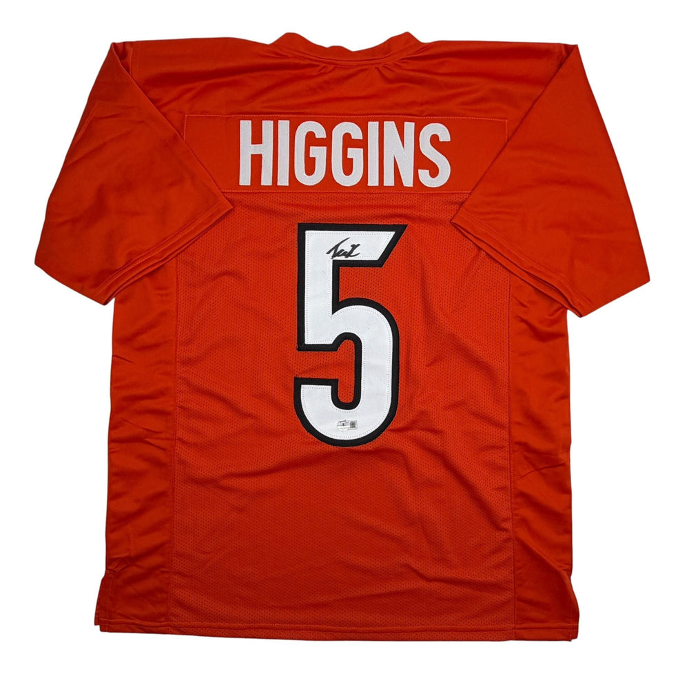 Autographed/Signed Tee Higgins Cincinnati Orange Football Jersey Beckett BAS COA (ONLINE ORDER ONLY)