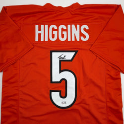 Autographed/Signed Tee Higgins Cincinnati Orange Football Jersey Beckett BAS COA (ONLINE ORDER ONLY)