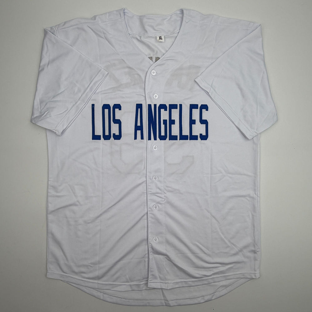 Autographed/Signed Manny Ramirez MannyWood Los Angeles White Baseball Jersey Beckett BAS COA (ONLINE ORDER ONLY)