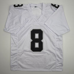 Autographed/Signed Daniel Carlson Las Vegas White Football Jersey Beckett BAS COA (ONLINE ORDER ONLY)