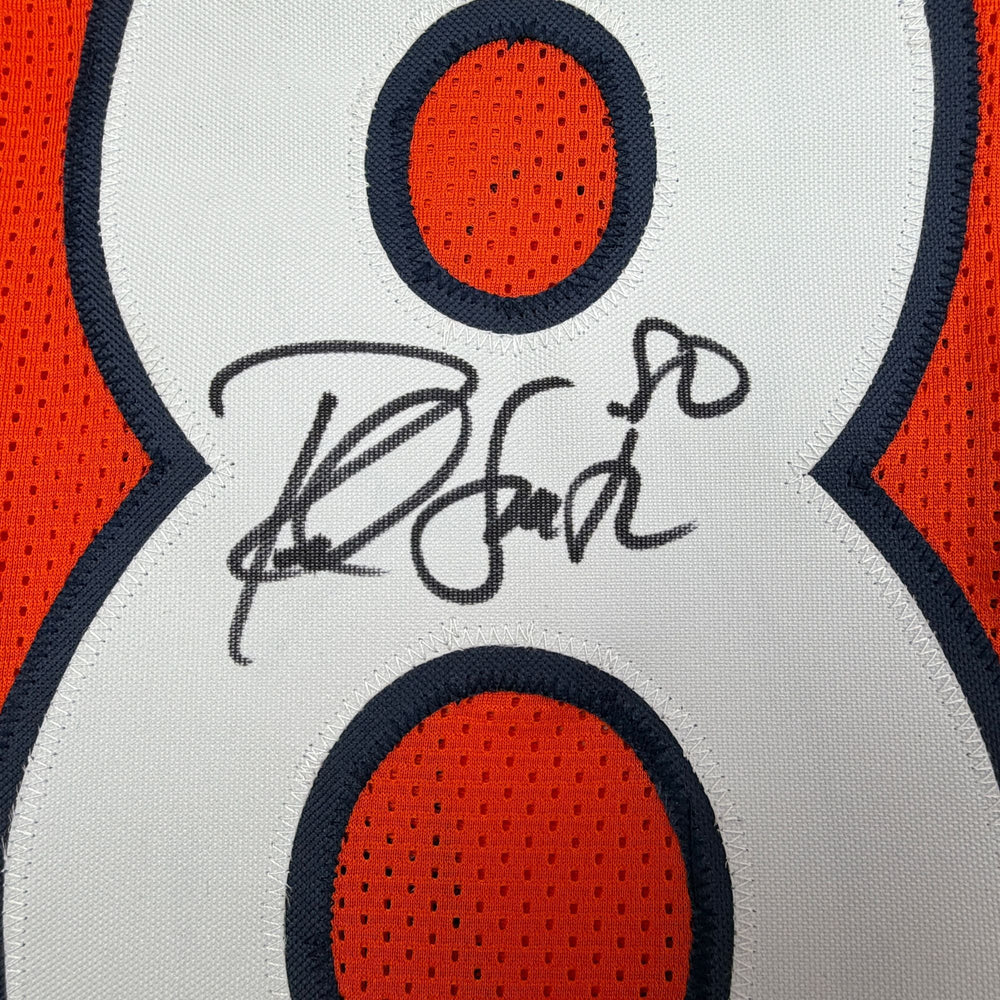 Autographed/Signed Rod Smith 2x SB Champs Denver Orange Pro Cut Football Jersey Beckett BAS COA (ONLINE ORDER ONLY)
