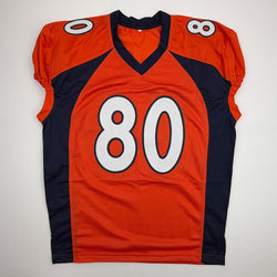 Autographed/Signed Rod Smith 2x SB Champs Denver Orange Pro Cut Football Jersey Beckett BAS COA (ONLINE ORDER ONLY)