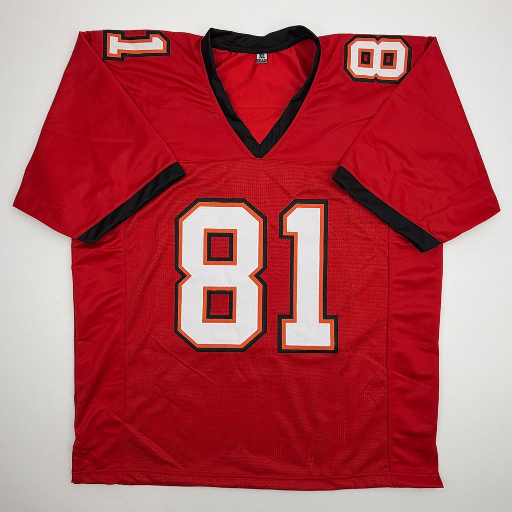 Autographed/Signed Antonio Brown Tampa Bay Red Football Jersey Beckett BAS COA (ONLINE ORDER ONLY)