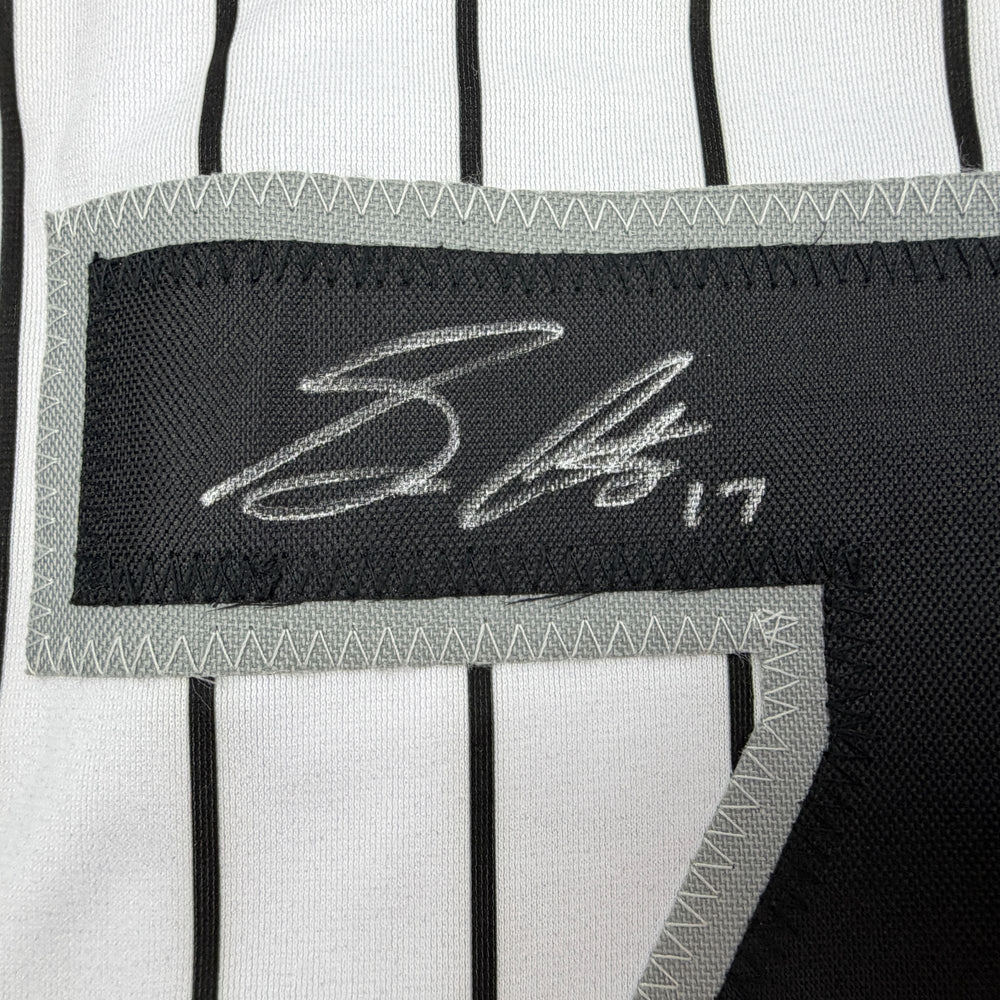 Autographed/Signed Sam Antonacci Chicago Pinstripe Baseball Jersey Beckett BAS COA (ONLINE ORDER ONLY)