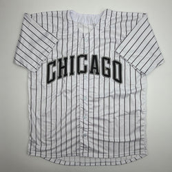 Autographed/Signed Sam Antonacci Chicago Pinstripe Baseball Jersey Beckett BAS COA (ONLINE ORDER ONLY)