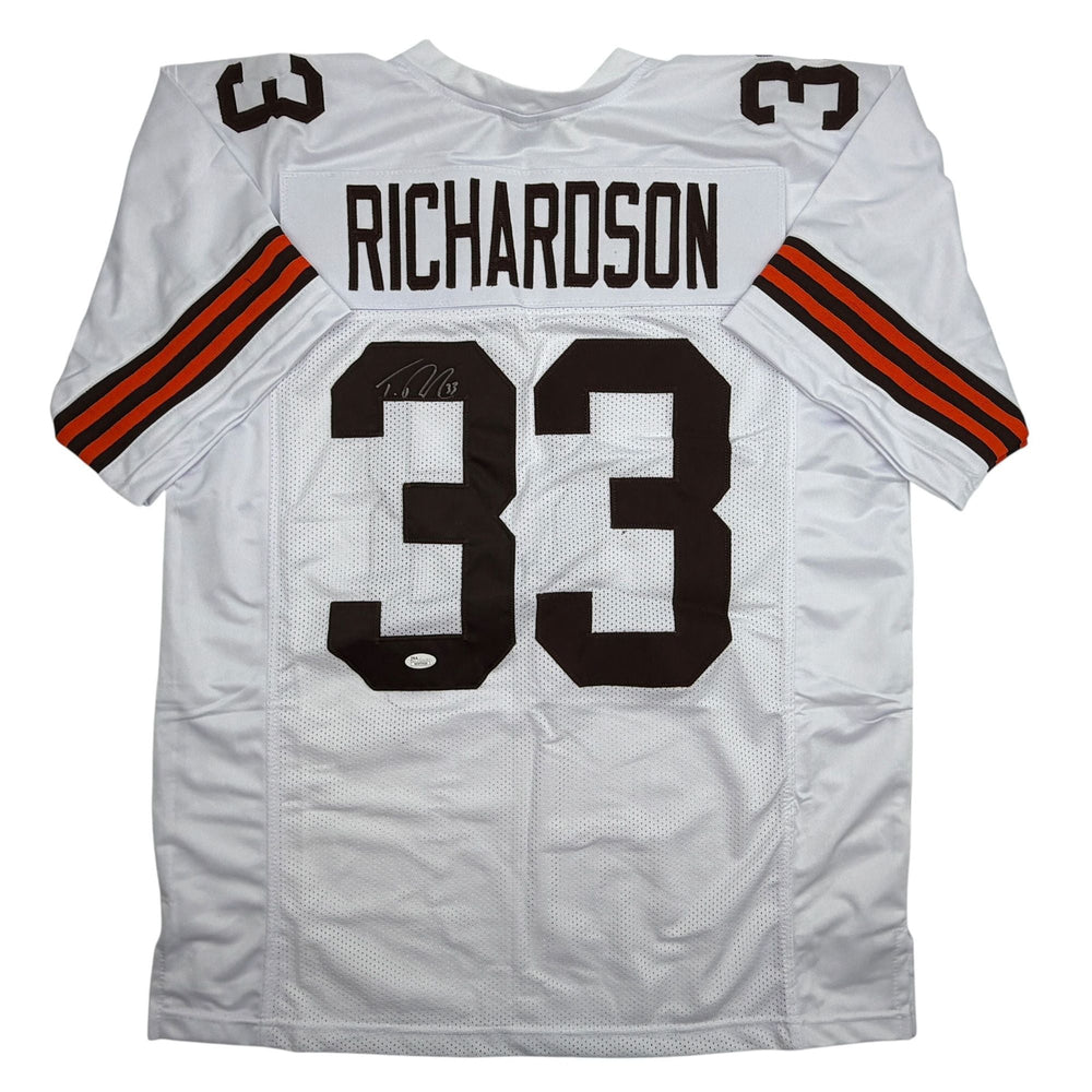 Autographed/Signed Trent Richardson Cleveland White Football Jersey JSA COA (ONLINE ORDER ONLY)