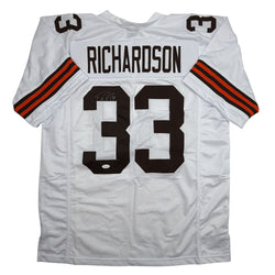 Autographed/Signed Trent Richardson Cleveland White Football Jersey JSA COA (ONLINE ORDER ONLY)