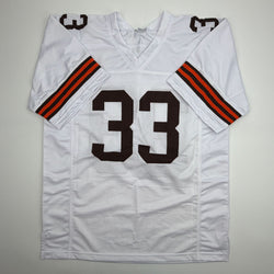 Autographed/Signed Trent Richardson Cleveland White Football Jersey JSA COA (ONLINE ORDER ONLY)