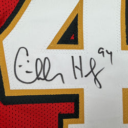 Autographed/Signed Charles Haley San Francisco Red Alternate Stat Football Jersey JSA COA (ONLINE ORDER ONLY)