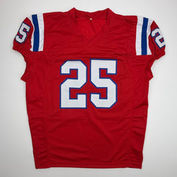 Autographed/Signed Marcus Jones New England Red Pro Cut Football Jersey Beckett BAS COA (ONLINE ORDER ONLY)