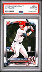 Graded 2025 Topps Bowman Draft Eli Willits #BD1 Rookie RC Baseball Card PSA 10 Gem Mint (ONLINE ORDER ONLY)