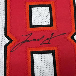 Framed Autographed/Signed Leonard Fournette 35x39 Tampa Bay White Football Jersey Beckett BAS COA (ONLINE ORDER ONLY)